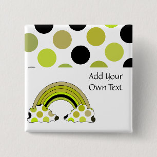 Cool Polka Dot Rainbow Customisable Button