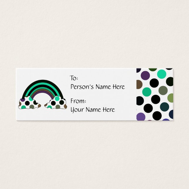 Cool Polka Dot Rainbow Gift Tag (Front)