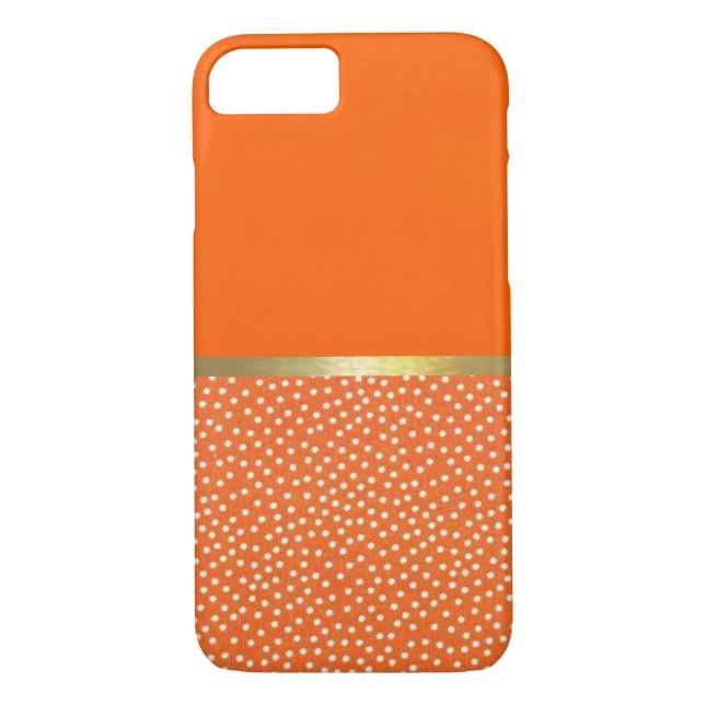 Cool Polka Dots Orange Pattern iPhone 7 Case (Back)