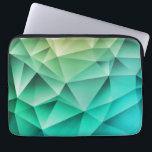 Cool Polygons Geometric Pattern Laptop Sleeve<br><div class="desc">Cool colours of green,  aqua and blue in this modern polygon geometric pattern design. Protect your laptop or tablet device with a colourful stylish sleeve.</div>