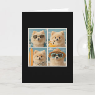 Cool Pomeranians With Sungles Dogs Summer Vacation Card