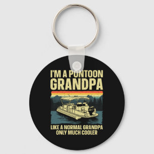 Cool Pontoon Boat Art For Grandpa Men Boating Pont Key Ring