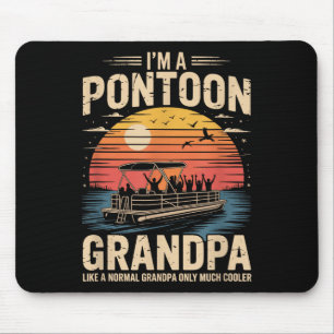 Cool Pontoon Boat Art For Grandpa Men Boating Pont Mouse Pad