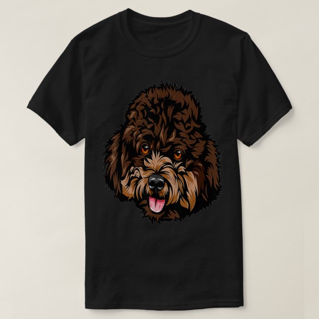 Cool Poodle Dog Face  T-Shirt (Design Front)