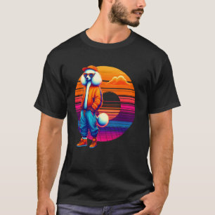 Cool Poodle Dog Modern Urban Style Sunset Retro Gr T-Shirt