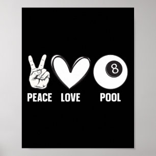 Cool Pool Design For Men Women Billiards 8 Ball Po Poster