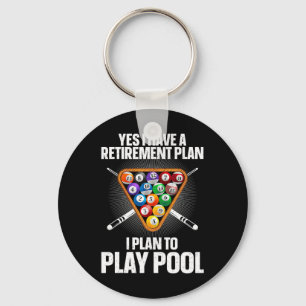 Cool Pool Design For Men Women Billiards Lover Poo Key Ring