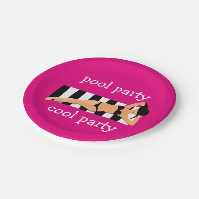 Cool Pool Party Paper Plate (Angled)