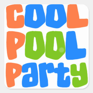 Cool Pool Party Square Sticker