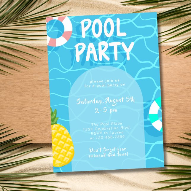 Cool Pool Party Summer Swimming Invitation (Creator Uploaded)