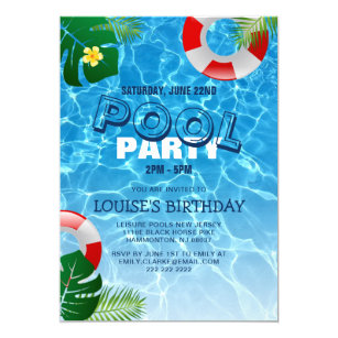 Cool Pool Party | Swimming Birthday Invitation