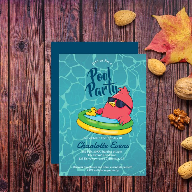 Cool Pool Party Swimming Birthday Invitation (Creator Uploaded)