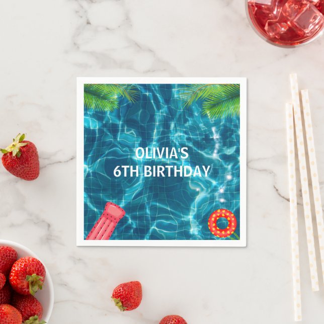 Cool Pool Party | Swimming Birthday  Napkin (Insitu)