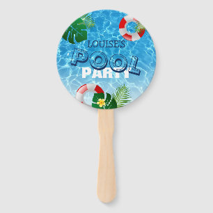 Cool 'Pool Party' Tropical Personalised Hand Fan
