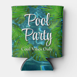 Cool Pool Party vibes palm leaves  Can Cooler