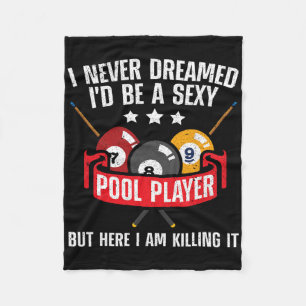 Cool Pool Player Design For Men Women Pool Billiar Fleece Blanket
