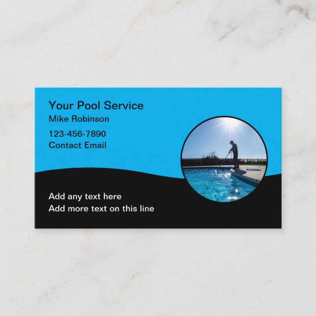 Cool Pool Service Business Cards (Front)