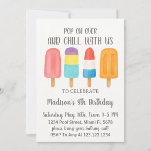 Cool Popsicle Birthday Invitation