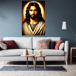 Cool portrait of Jesus Christ    AI Art Poster