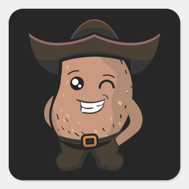 Cool Potato Square Sticker (Front)