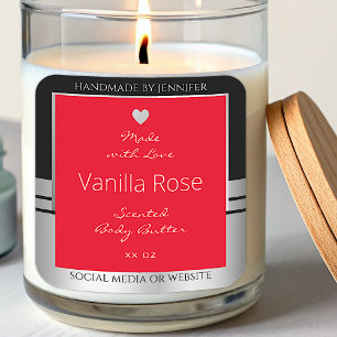 Cool Product Packaging Labels Black Silver and Red