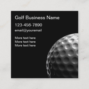 Cool Professional Golf Theme Square Business Card
