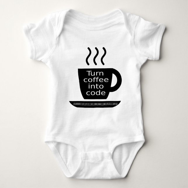 Cool Programmer Geek Coffee Addiction Baby Bodysuit (Front)