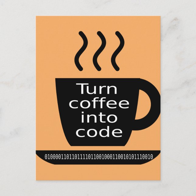 Cool Programmer Geek Coffee Addiction Postcard (Front)