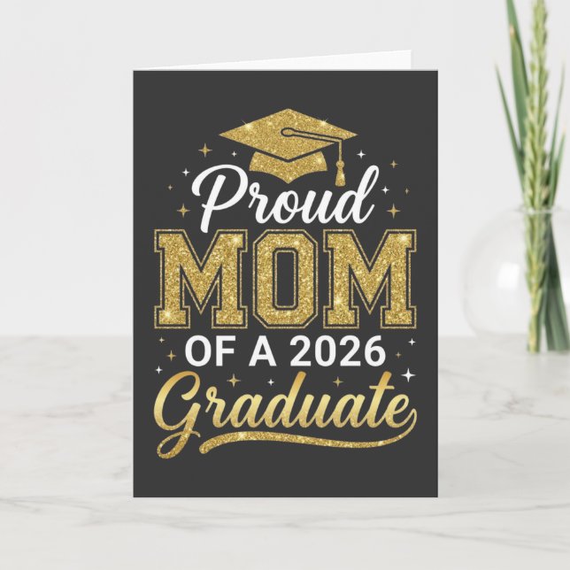 Cool Proud Mum Class of 2026, Graduation Gift Card (Front)