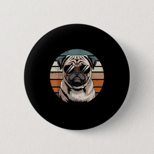 Cool Proud Pug Men Women Vintage Dog Owners 6 Cm Round Badge