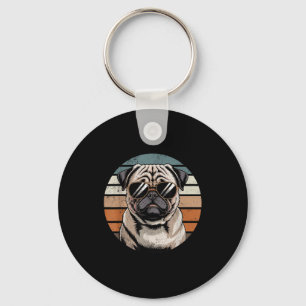 Cool Proud Pug Men Women Vintage Dog Owners Key Ring
