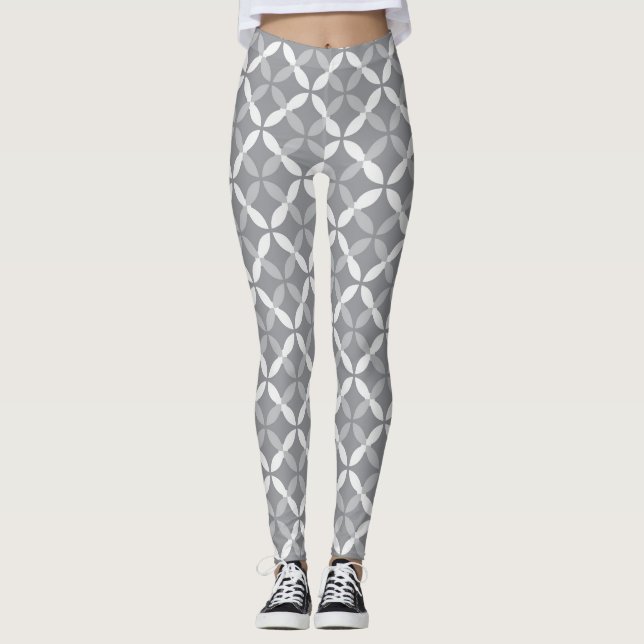 Cool Psychedelic Grey Leggings (Front)