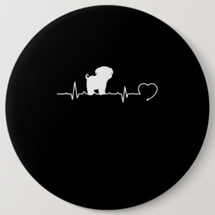 Cool Pug Dog Breed Heartbeat Puppy 6 Cm Round Badge