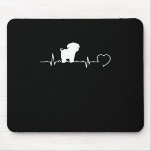 Cool Pug Dog Breed Heartbeat Puppy Mouse Pad