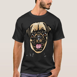 Cool Pug Dog Face T-Shirt