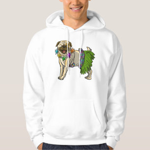 Cool Pug Hawaiian Hula Dance Funny Dancing Pet Hoodie