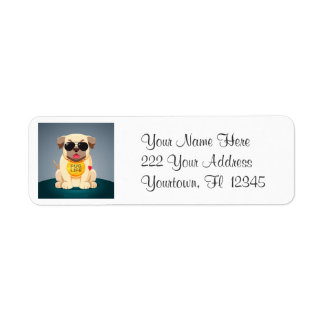Cool Pug with Sunglasses Dog Address Labels