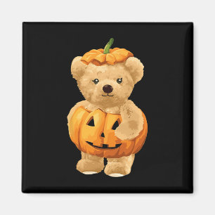 Cool Pumpkin And Bear For Halloween Magnet