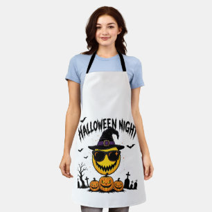 Cool Pumpkin Halloween Night Apron