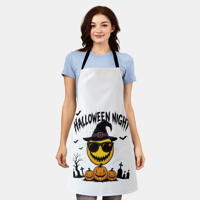 Cool Pumpkin Halloween Night Apron (Worn)