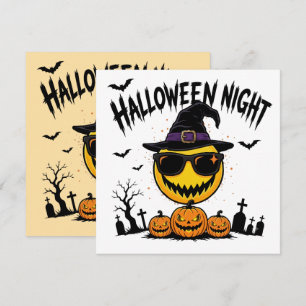 Cool Pumpkin Halloween Night Card