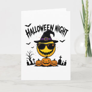 Cool Pumpkin Halloween Night Card