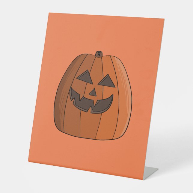 Cool Pumpkin Pedestal Sign (Front)