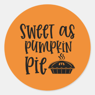 cool pumpkin pie Fall Seasonal Classic Round Sticker