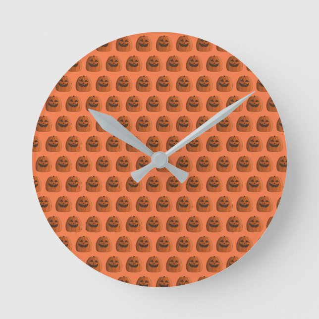 Cool Pumpkin Round Clock (Front)
