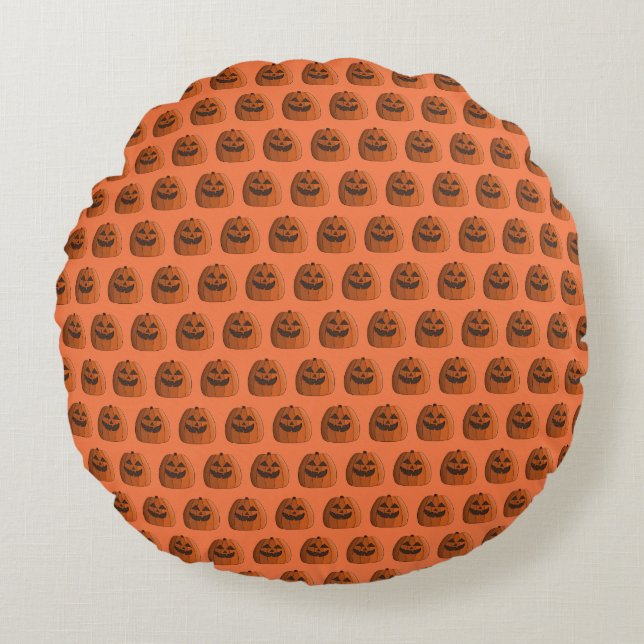 Cool Pumpkin Round Cushion (Front)