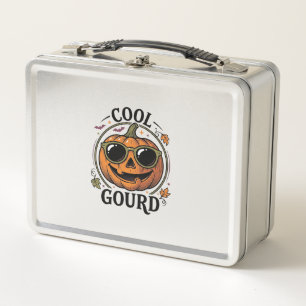 Cool Pumpkin Shirt Vintage Engraved Halloween Sung Metal Lunch Box