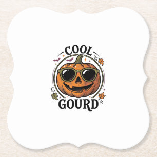Cool Pumpkin Shirt Vintage Engraved Halloween Sung Paper Coaster