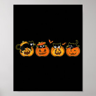 Cool Pumpkin Spooky Black Cat Mum Halloween Poster