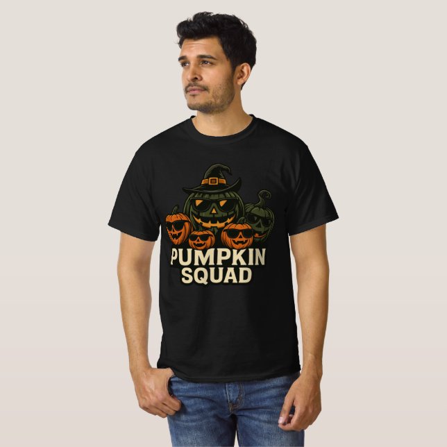 Cool Pumpkin Squad Halloween Design T-Shirt (Front Full)